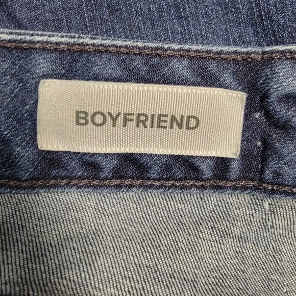 Torrid Dark Blue Denim Rinse Stretch Classic Mid Rise Slim Boyfriend Jeans - Picture 14 of 16